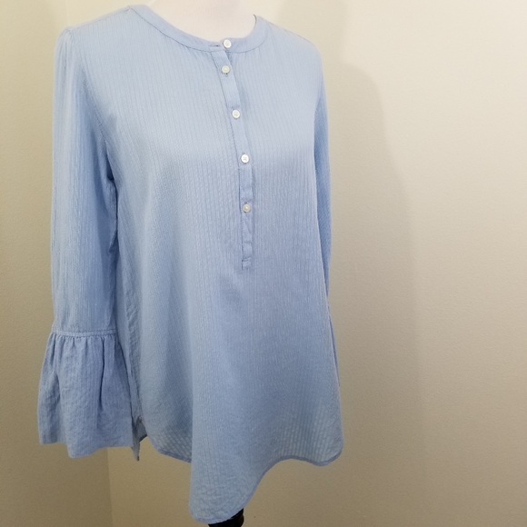 LOFT Popover blouse with bell sleeves M - Picture 8 of 8